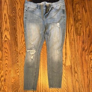 Women's Distressed Blue Jeans